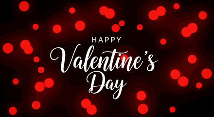 A vibrant red background with happy Valentine's day typography