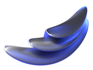 blue transparent metallic organic shapes