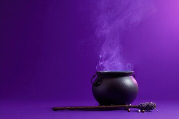 Mystical Cauldron with Smoke