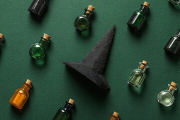 Halloween Witch Hat and Potions