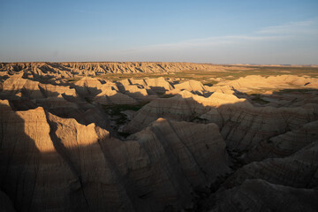 Fototapeta premium Majestic landscape Badlands National Park during golden hour