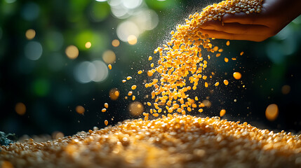 Golden Grains Falling Abundance and Harvest