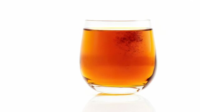 A glass of whiskey sits on top of a table, perfect for a nightcap or a gathering with friends
