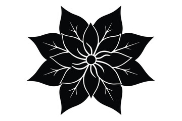 poinsettia flower vector icon