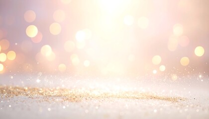 Sparkling Gold Glitter with Bokeh Light Background Festive Celebration