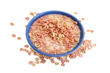Delicious Bowl and nutritious fruit cereal loops flavorful, healthy and funny addition to kids breakfast