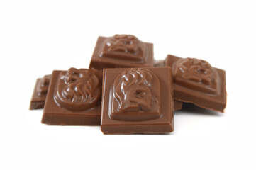 Chocolate candy isolated on white background