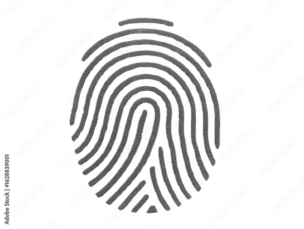 Poster detailed fingerprint design showcasing intricate lines and patterns, symbolizing identity and securi