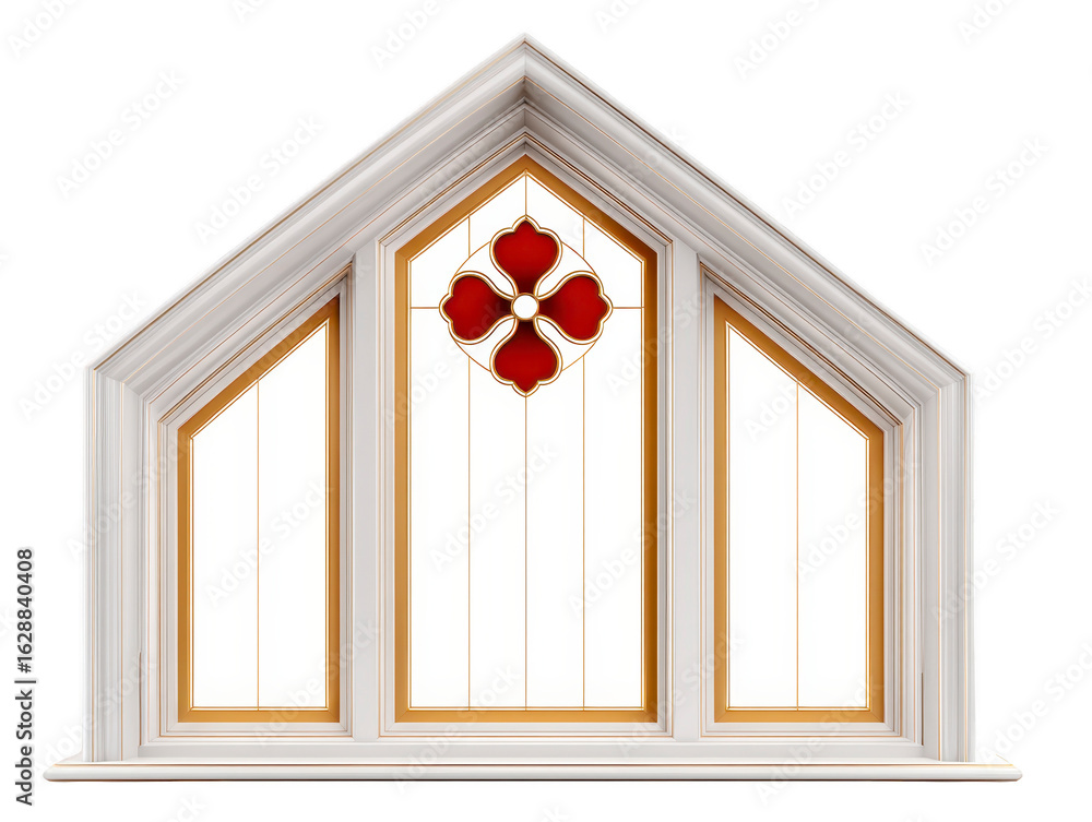 Aufkleber elegant architectural window design featuring triangular shape with intricate detailing. window incl