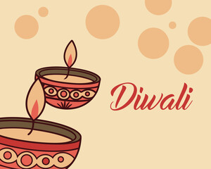 Diwali celebration with traditional oil lamps or diyas creating festive atmosphere and illuminating the holiday season