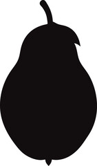 Chayote Fruit Black Silhouette Vector Graphic