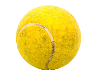 Worn Tennis Ball Isolated on White