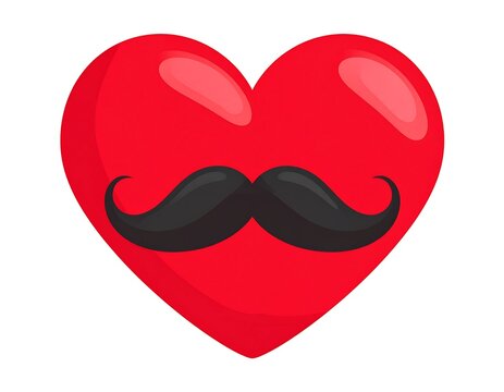 Naklejki Red heart with black mustache (2)