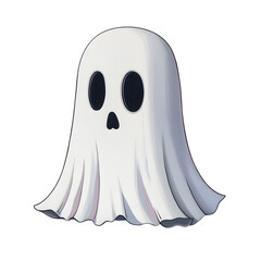 Friendly Ghost Drawing, Simple Cartoon Style Illustration