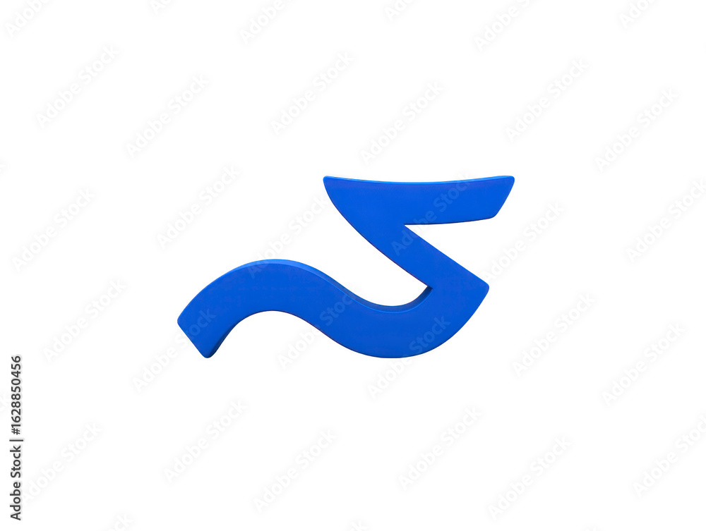 Poster vibrant blue abstract shape with smooth curves and angles, representing creativity and modern design