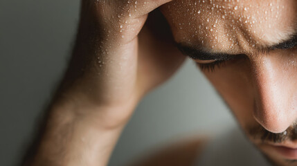 close up of a young woman looking through her fingers