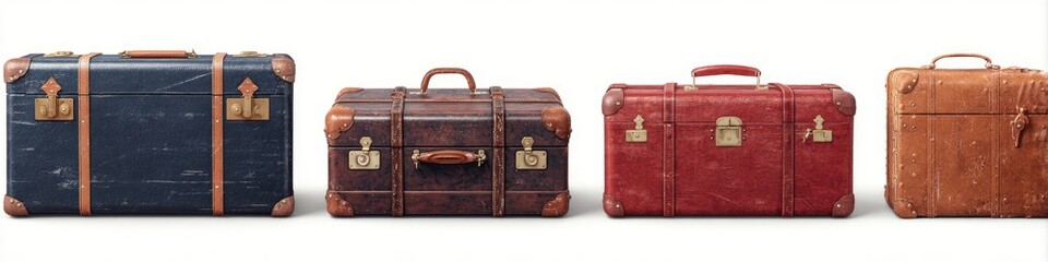 Vintage suitcases in various colors (1)