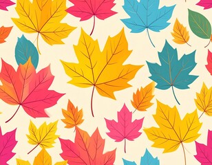 seamless pattern with autumn leaves