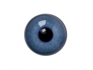 Realistic blue eye with intricate details, showcasing vibrant colors and textures. iris features fine lines and patterns, creating captivating and lifelike appearance