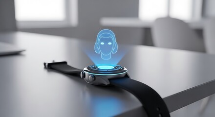 Smartwatch with Holographic Virtual Assistant

