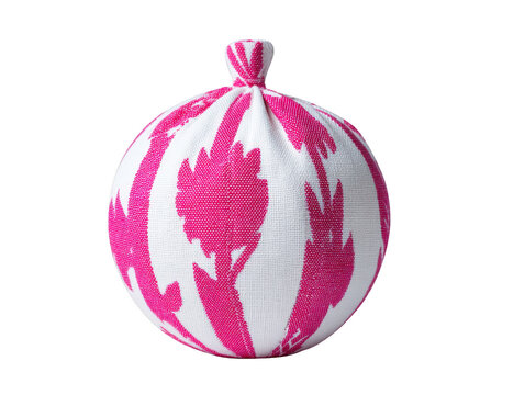 Decorative round cushion featuring vibrant pink floral pattern transparency background, adding touch of elegance and color to any space. This stylish accessory enhances home decor with its unique