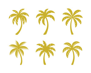 Obraz premium Tropical Palm Trees: An array of tropical palm trees is featured in silhouette. A warm, inviting tone, evoking feelings of peace and natural beauty. 