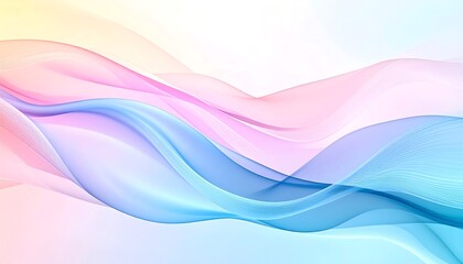 Fototapeta premium Abstract Flowing Pastel Waves Background with Soft Light
