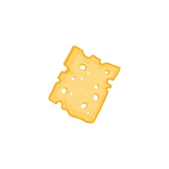 Piece of cheese isolated on white. Cheese in flat style. Food Vector illustration