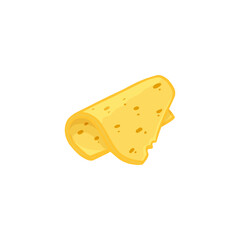 Piece of cheese isolated on white. Cheese in flat style. Food Vector illustration