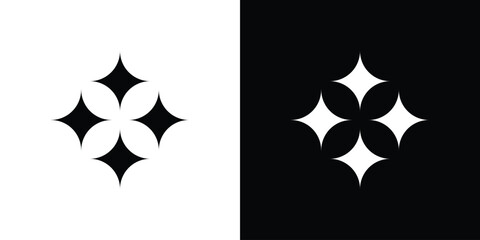 Sparkles icon flat simple. icon set in silhouette