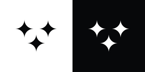 Sparkles icon flat simple. icon set in silhouette