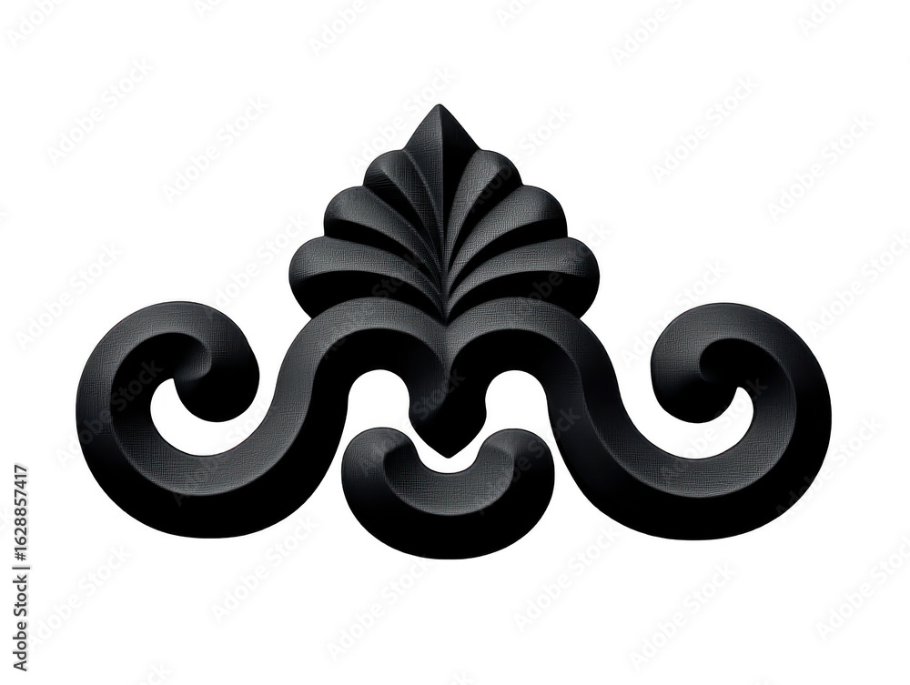Poster elegant decorative element featuring intricate curves and leaf motif, perfect for enhancing design p
