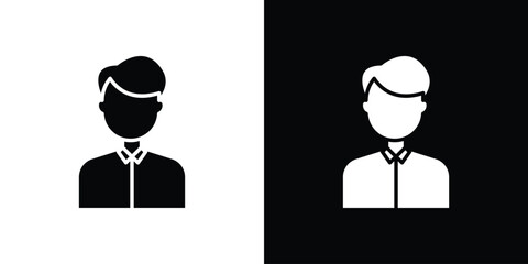 Man icon flat simple. icon set in silhouette