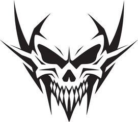 Vicious Skullhead Horned Vector Art Skullhead with Twisted Horns Logo