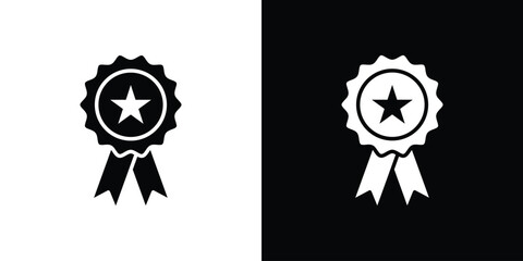 Badge icon flat simple. icon set in silhouette