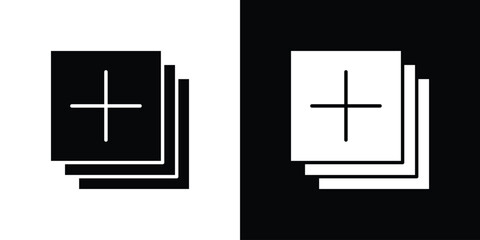 Add apps icon flat simple. icon set in silhouette