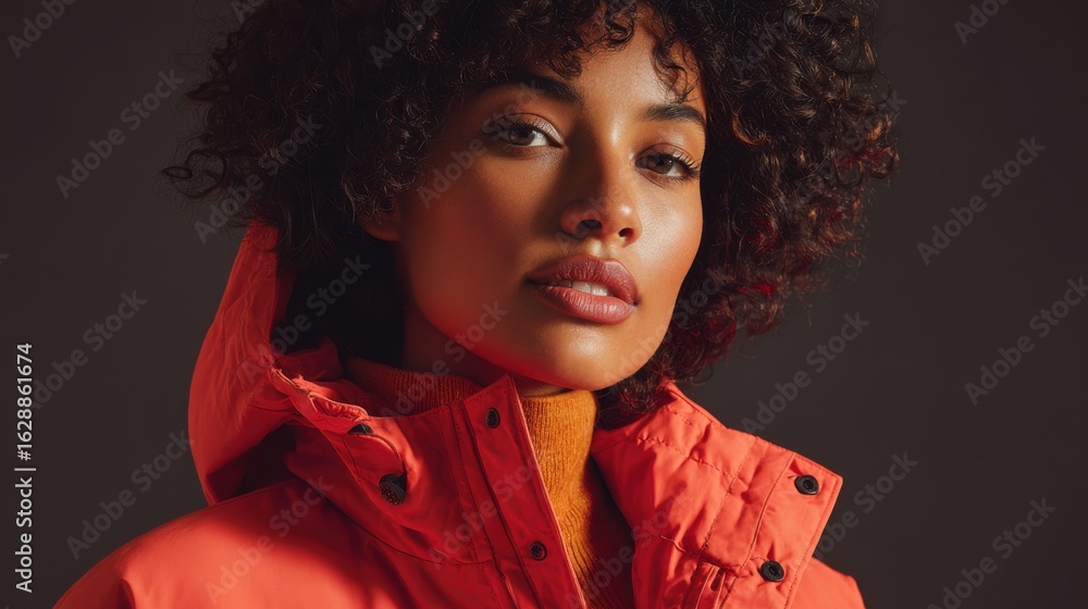 Poster medium view of adaptive outerwear with magnetic snaps tailored for different body shapes with the ga