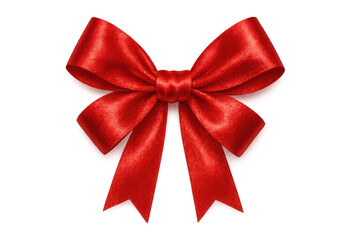 Fototapeta premium Elegant red silk ribbon tied in a bow, isolated on a transparent background, perfect for adding a touch of sophistication to designs