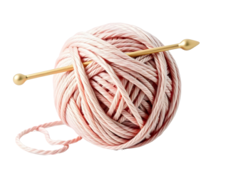 Pink Yarn Ball with Crochet Needle Transparent PNG