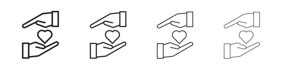 Hand holding heart icon design. Modern line. EPS10