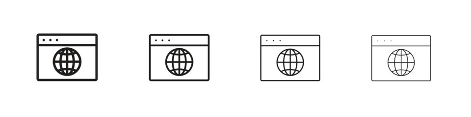 Browser icon design. Modern line. EPS10