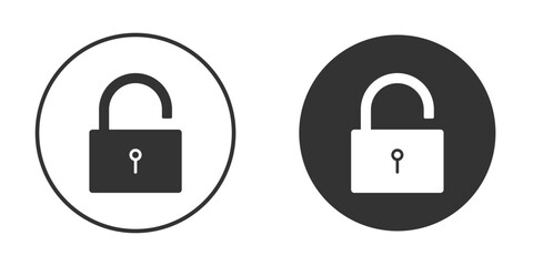 Unlock icon Minimal Flat Pictogram for Ui Designs