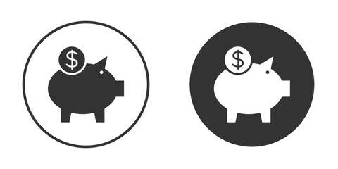 Piggy bank icon Minimal Flat Pictogram for Ui Designs