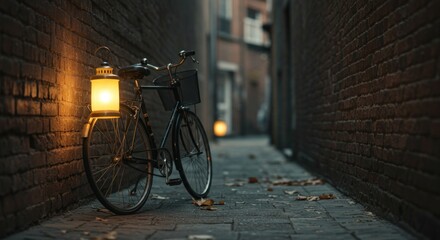 A bike in a narrow alleyway