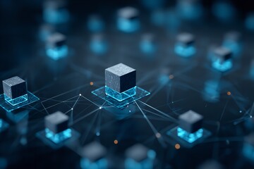 Interconnected Cubes with Glowing Lines: A Networked Technology Concept