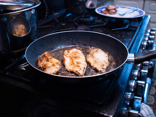 grilled chicken in the pan