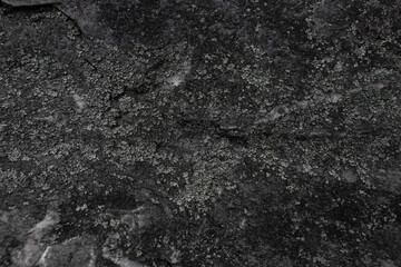 High-resolution close-up of a dark stone surface with natural rough texture and layered structure in Czech Republic. Ideal for use in design, architecture, background, or material references