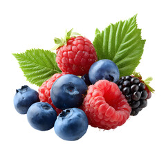 Fresh berries arrangement on black background showcases natural textures and colors