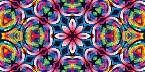 Bright multicolor background with colorful abstract kaleidoscopic pattern