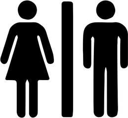 man and woman toilet sign clear background